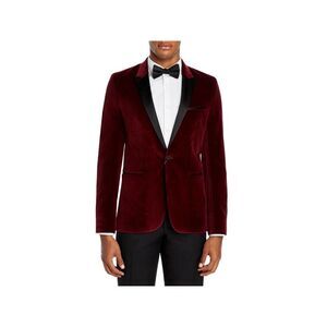 HUGO Mens Maroon Single Breasted, Blazer Jacket 38 SHORT